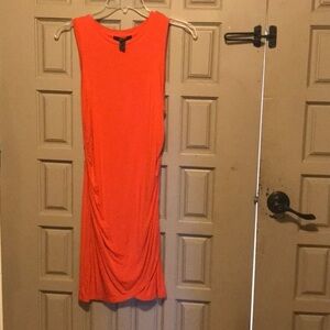 Forever 21 Small Orange, Rouch Sides Sleeveless Summer Dress